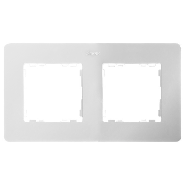 Рамка 2 поста Original Simon 82 Detail, белый-алюминий
