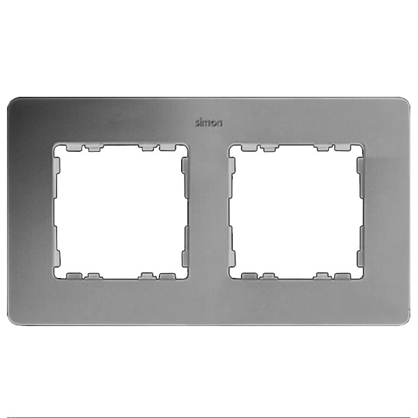 Рамка 2 поста Original Simon 82 Detail, алюминий-белый