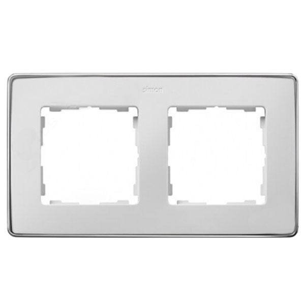 Рамка 2 поста Select Simon 82 Detail, белый-хром