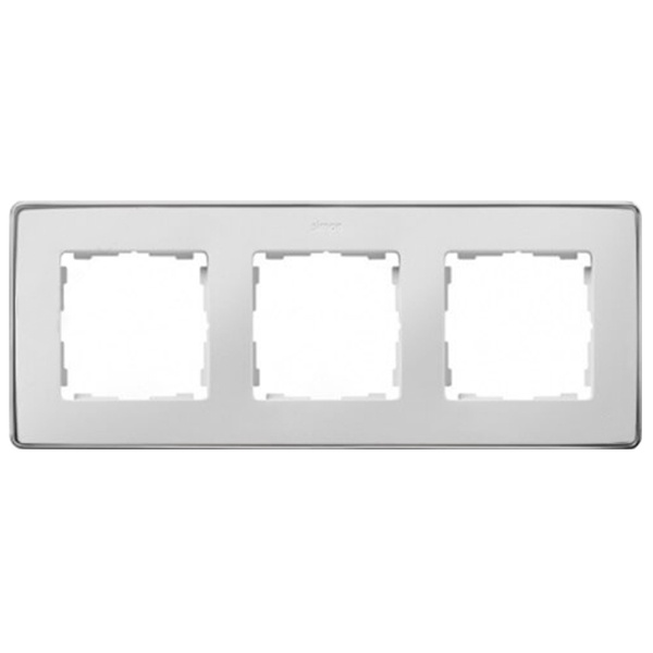 Рамка 3 поста Select Simon 82 Detail, белый-хром