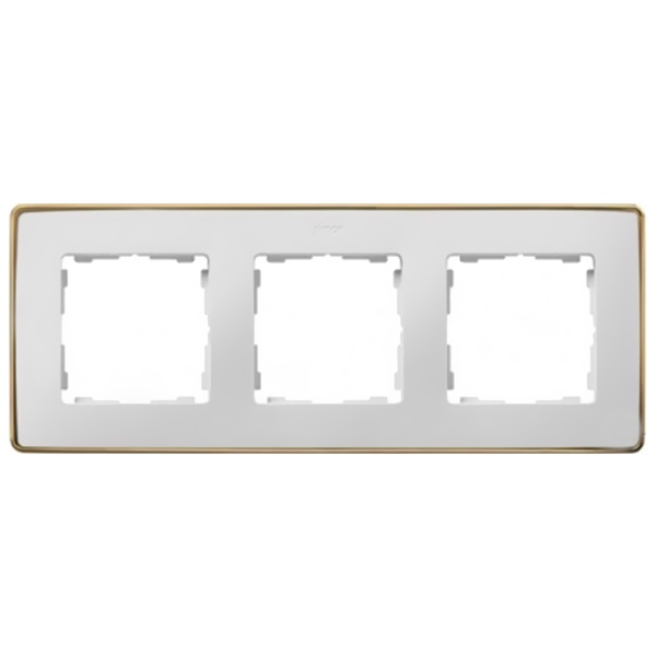 Рамка 3 поста Select Simon 82 Detail, белый-золото