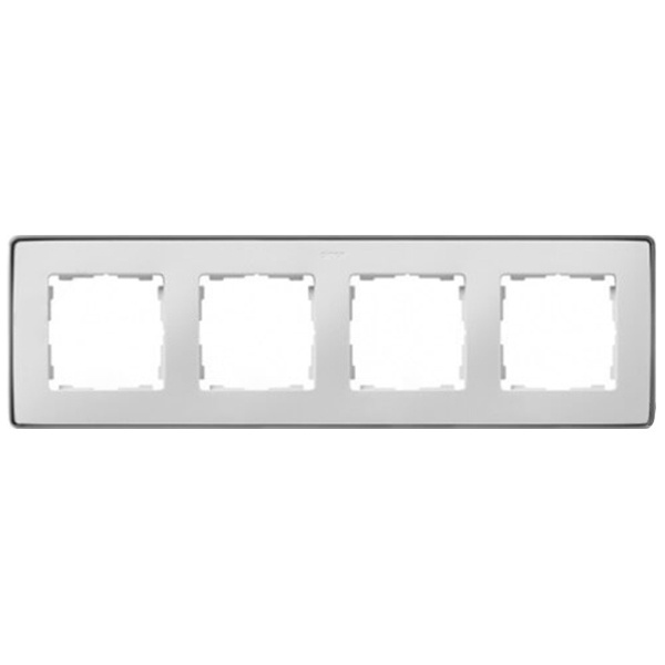 Рамка 4 поста Select Simon 82 Detail, белый-алюминий