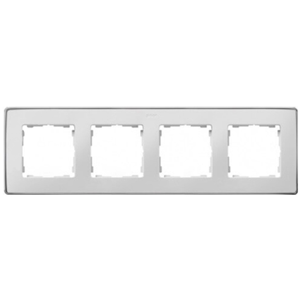 Рамка 4 поста Select Simon 82 Detail, белый-хром