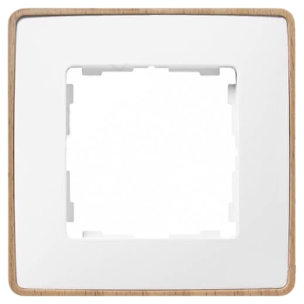 Рамка 1 пост Select Simon 82 Detail, белый-дерево (Бук)