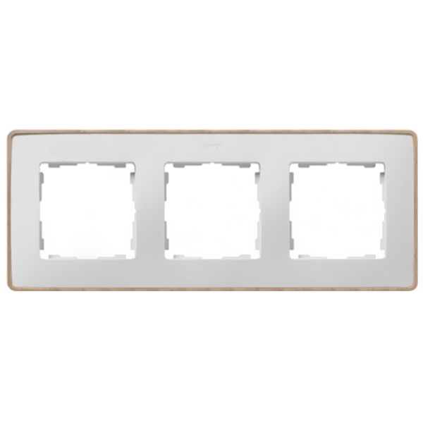 Рамка 3 поста Select Simon 82 Detail, белый-дерево (Бук)