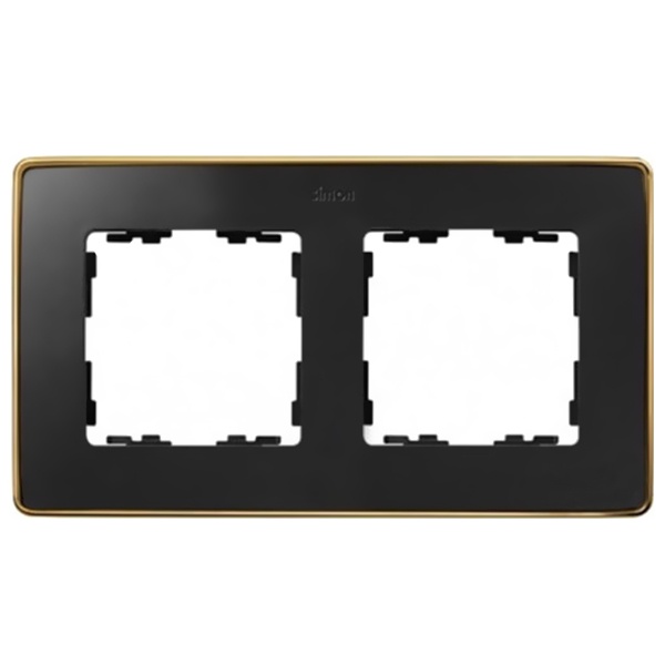 Рамка 2 поста Select Simon 82 Detail, графит-золото