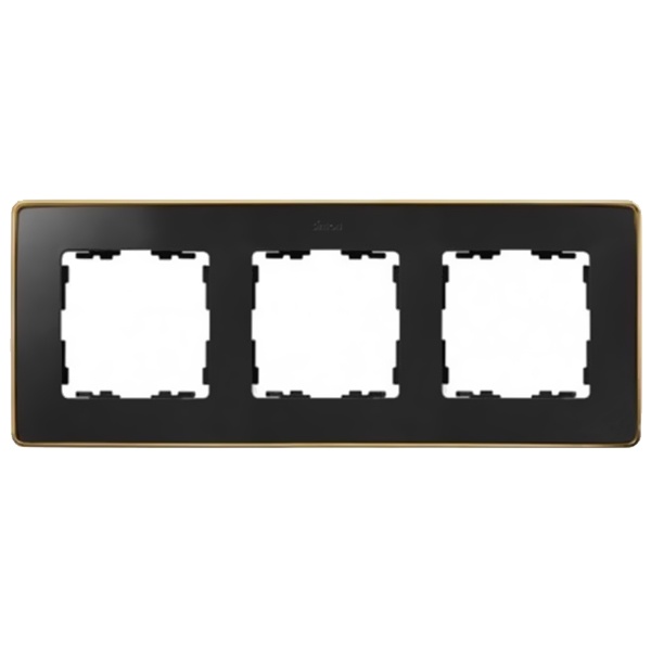 Рамка 3 поста Select Simon 82 Detail, графит-золото