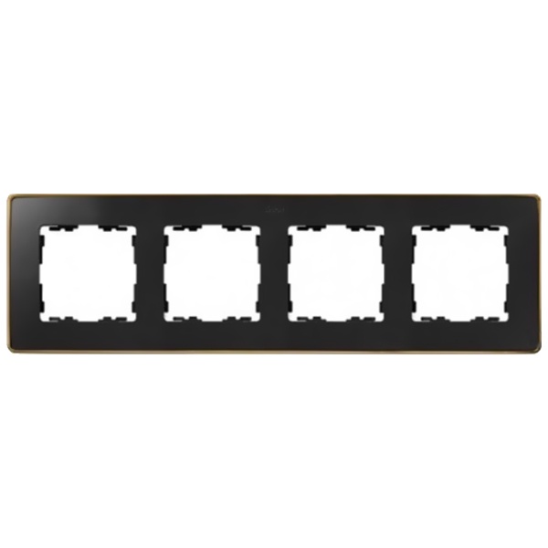 Рамка 4 поста Select Simon 82 Detail, графит-золото