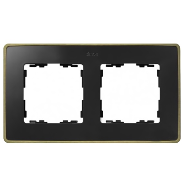 Рамка 2 поста Select Simon 82 Detail, графит-латунь