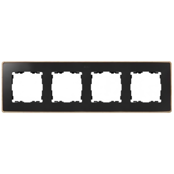 Рамка 4 поста Select Simon 82 Detail, графит-дерево (Бук)