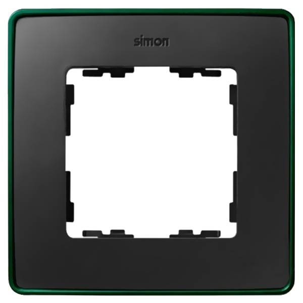 Рамка 1 пост Select Simon 82 Detail, графит-зеленый металлик