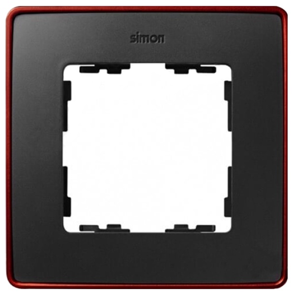 Рамка 1 пост Select Simon 82 Detail, графит-красный металлик