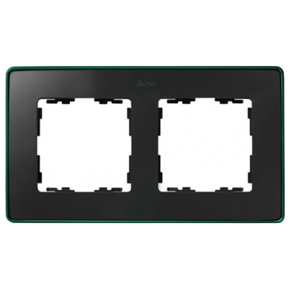 Рамка 2 поста Select Simon 82 Detail, графит-зеленый металлик