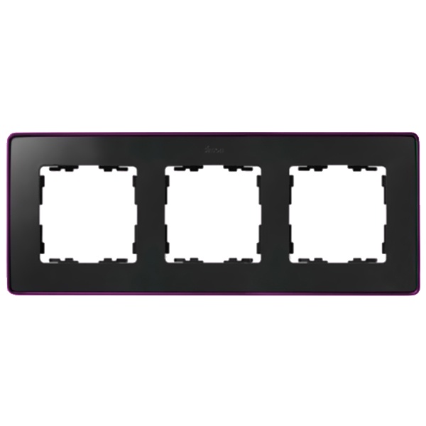 Рамка 3 поста Select Simon 82 Detail, графит-фиолетовый металлик