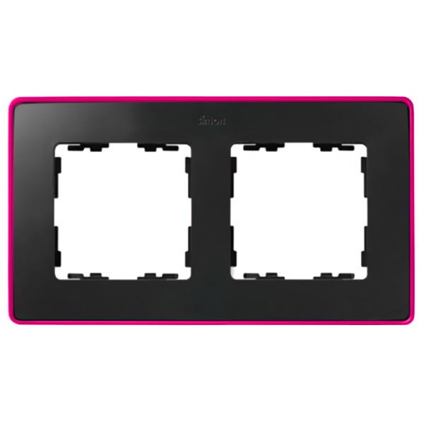 Рамка 2 поста Select Neon Simon 82 Detail, графит-розовый