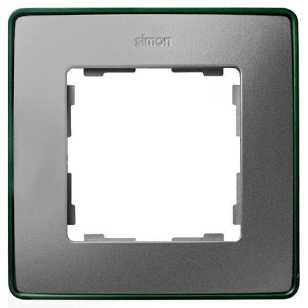 Рамка 1 пост Select Simon 82 Detail, алюминий-зеленый металлик