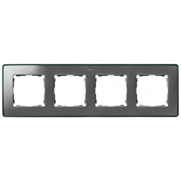 Рамка 4 поста Select Simon 82 Detail, алюминий-зеленый металлик