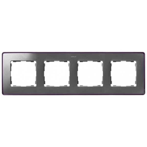 Рамка 4 поста Select Simon 82 Detail, алюминий-фиолетовый металлик