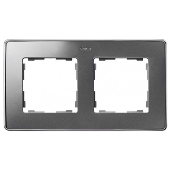 Рамка 2 поста Select Simon 82 Detail, алюминий-хром