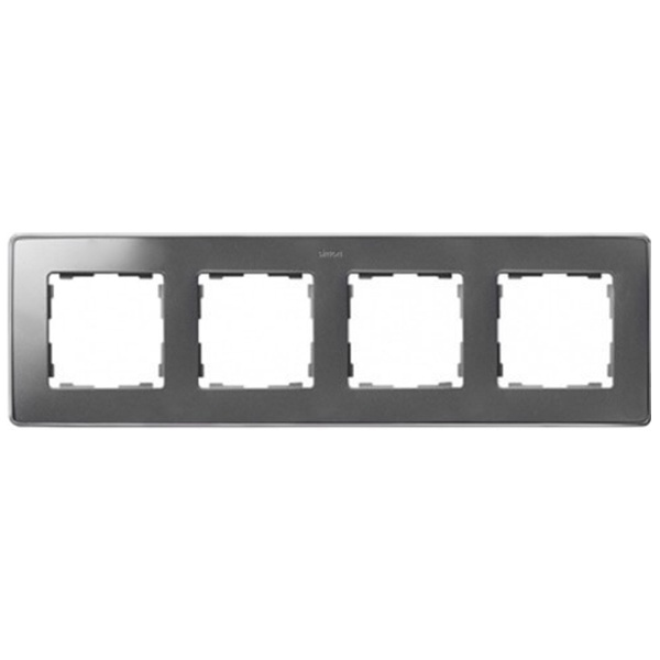 Рамка 4 поста Select Simon 82 Detail, алюминий-хром