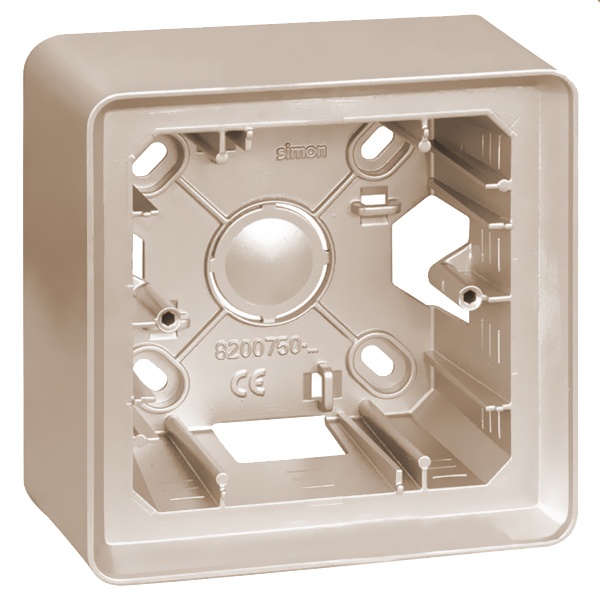Коробка Simon 82 Detail для накладного монтажа 1 пост, слоновая кость (бежевый)