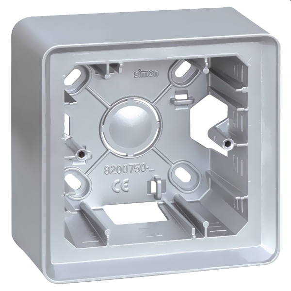 Коробка Simon 82 Detail для накладного монтажа 1 пост, алюминий