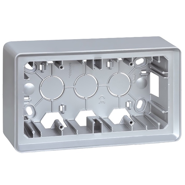 Коробка Simon 82 Detail для накладного монтажа 2 поста, алюминий