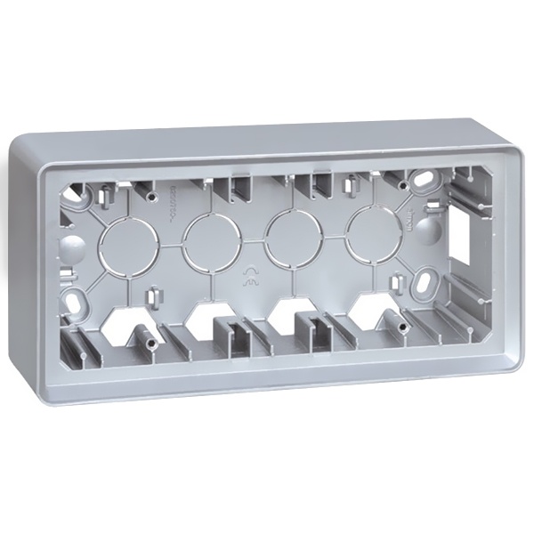 Коробка Simon 82 Detail для накладного монтажа 3 поста, алюминий