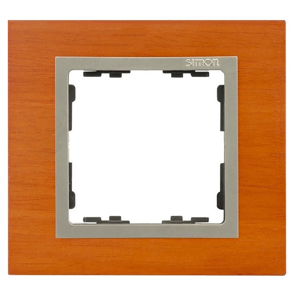 Рамка 1 пост Simon 82 Nature дерево, вишня-шампань