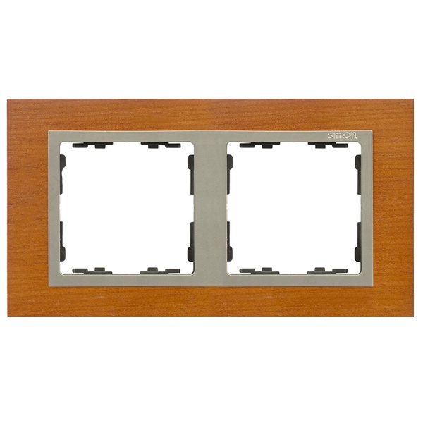 Рамка 2 поста Simon 82 Nature дерево, дуб-шампань