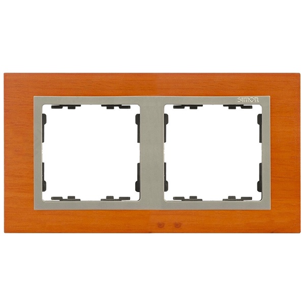 Рамка 2 поста Simon 82 Nature дерево, вишня-шампань