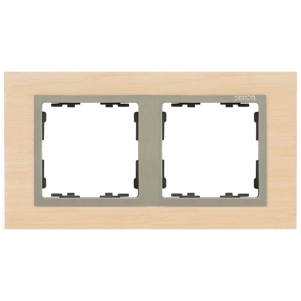 Рамка 2 поста Simon 82 Nature дерево, клён-шампань