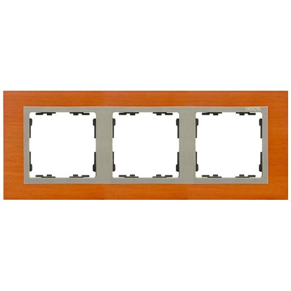 Рамка 3 поста Simon 82 Nature дерево, вишня-шампань