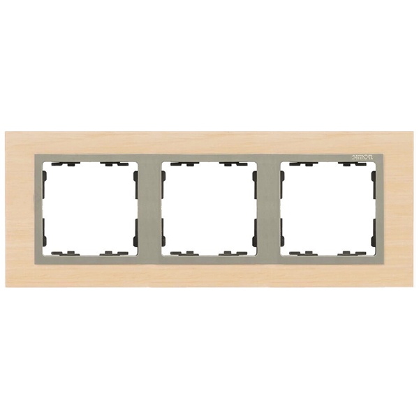 Рамка 3 поста Simon 82 Nature дерево, клён-шампань