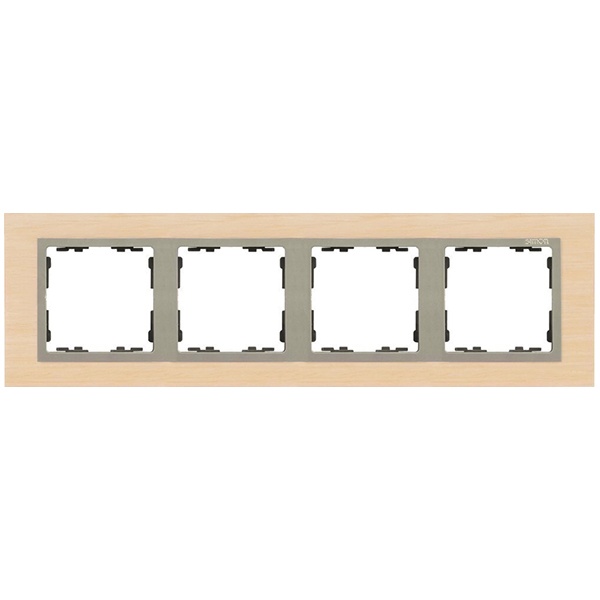 Рамка 4 поста Simon 82 Nature дерево, клён-шампань