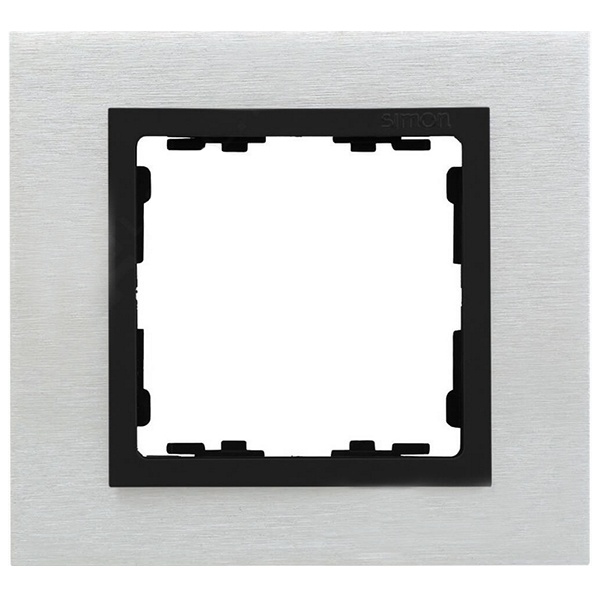Рамка 1 пост Simon 82 Nature металл, матовая сталь-графит