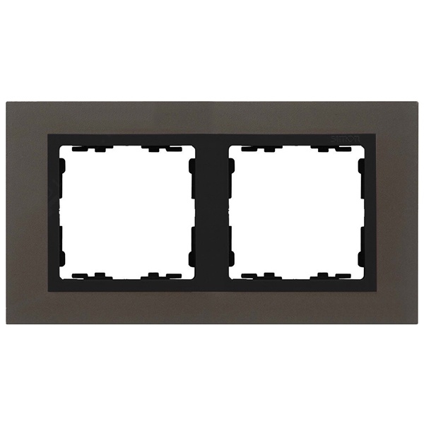 Рамка 2 поста Simon 82 Nature металл, свинец-графит