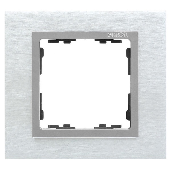 Рамка 1 пост Simon 82 Nature металл, матовая сталь-алюминий