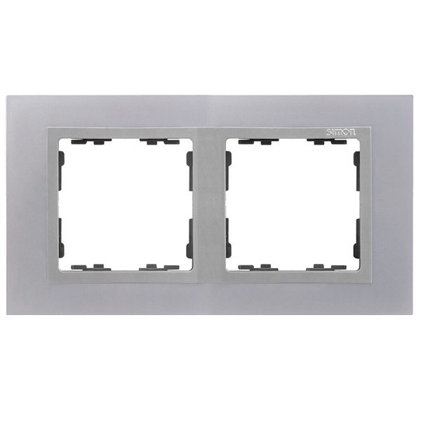 Рамка 2 поста Simon 82 Nature металл, алюминий-алюминий