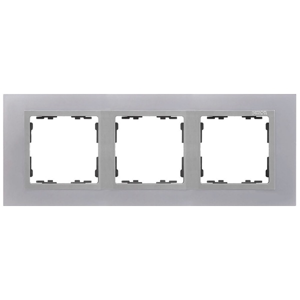 Рамка 3 поста Simon 82 Nature металл, алюминий-алюминий