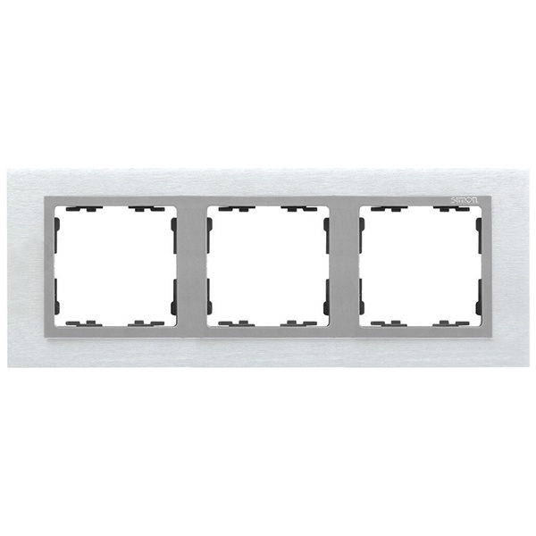 Рамка 3 поста Simon 82 Nature металл, матовая сталь-алюминий