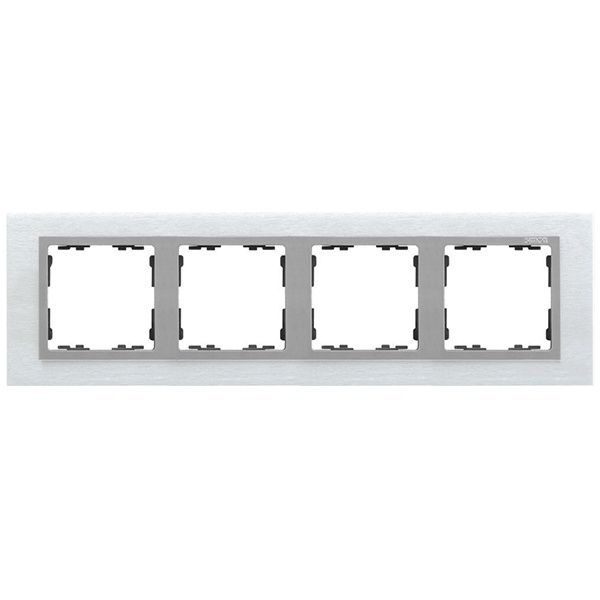 Рамка 4 поста Simon 82 Nature металл, матовая сталь-алюминий