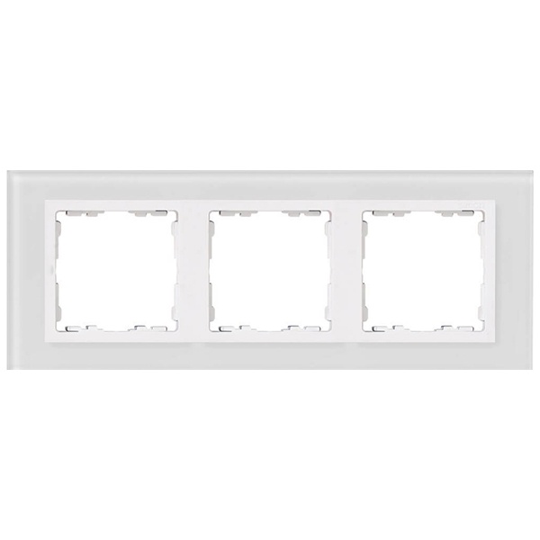 Рамка 3 поста Simon 82 Nature стекло, белый-белый