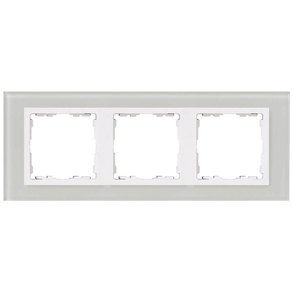 Рамка 3 поста Simon 82 Nature стекло, натуральный-белый