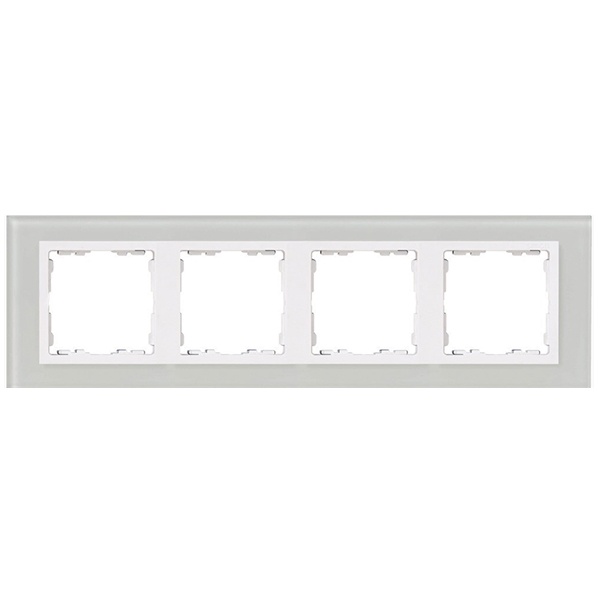 Рамка 4 поста Simon 82 Nature стекло, натуральный-белый