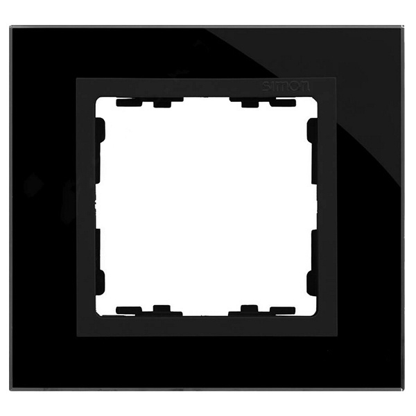 Рамка 1 пост Simon 82 Nature стекло, черный-графит