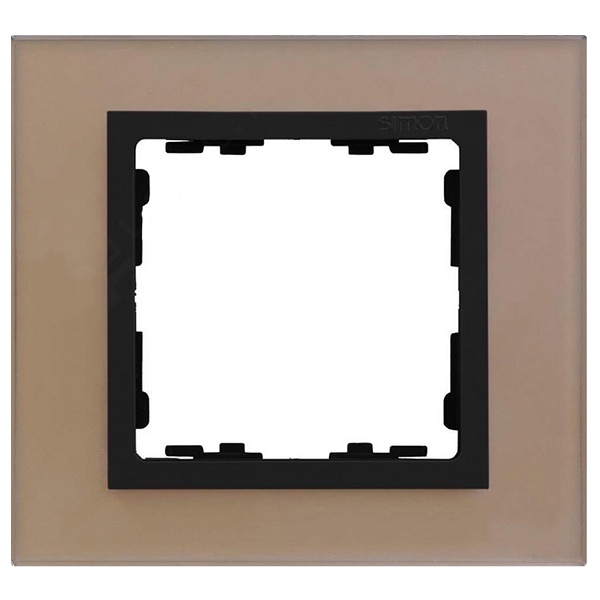 Рамка 1 пост Simon 82 Nature стекло, медь-графит