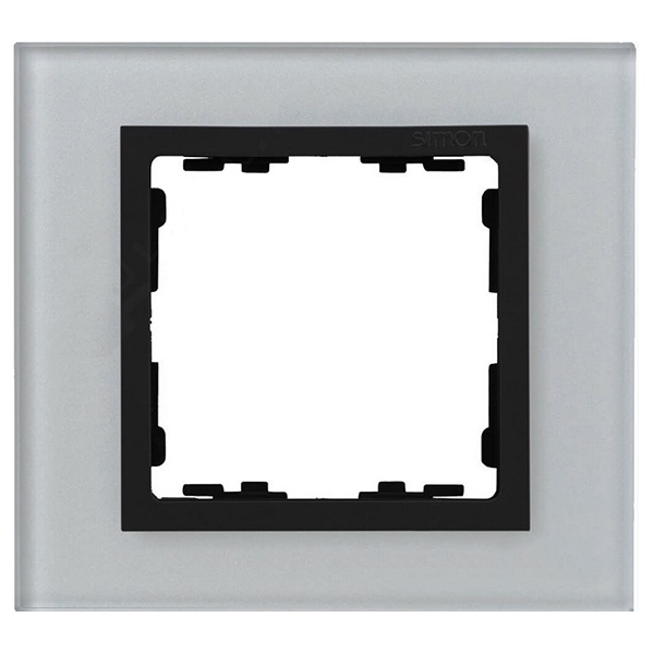 Рамка 1 пост Simon 82 Nature стекло, серый-графит
