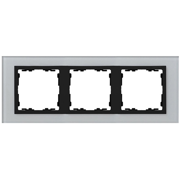 Рамка 3 поста Simon 82 Nature стекло, серый-графит