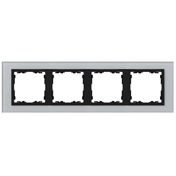 Рамка 4 поста Simon 82 Nature стекло, серый-графит